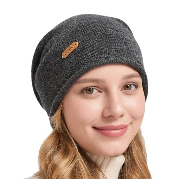 Merino Wool Slouchy Beanie Unisex Winter Hat Warm Skull Cap Minimal Chic main image 6
